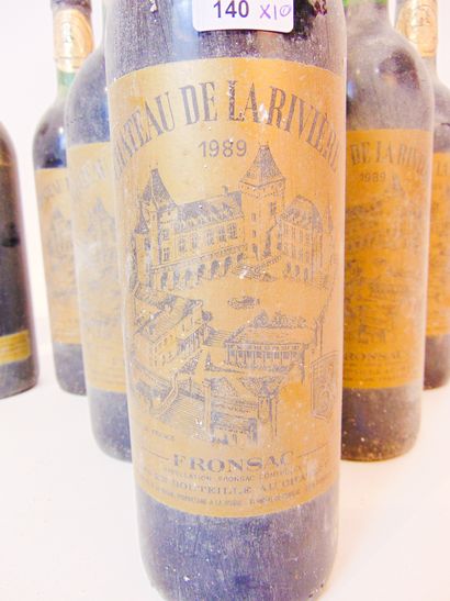 BORDEAUX (FRONSAC) Rouge, Château de La Rivière 1985 (six) et 1989 (six), douze bouteilles...