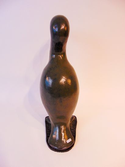 DUTERME Roger (1919-1997) "Cormorant", 20th century, large glazed stoneware subject,...