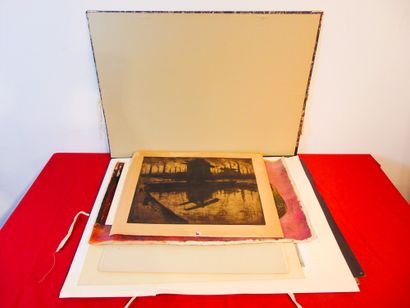 null Binder containing forty-seven original works, prints and reproductions (including...