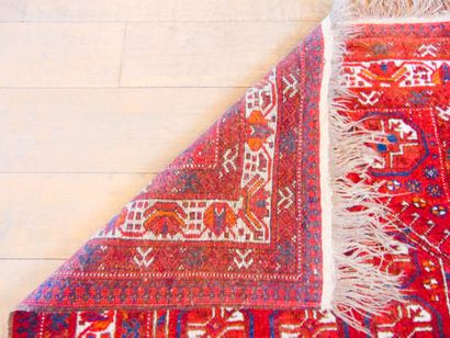 null Two small Turkmen rugs (one of which is a prayer rug) in the Bukhara style with...