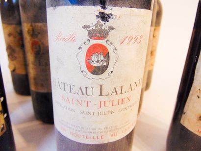 BORDEAUX (SAINT-JULIEN) Rouge, Château Lalande 1993, onze bouteilles [altérations...