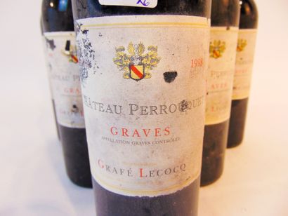 BORDEAUX (GRAVES) Château Perrouquet (Grafé-Lecocq) 1998, six bouteilles [altérations...