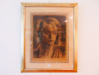 BUISSERET Louis (1888-1956) Trois lithographies :

- "Jeune Femme", XXe, signée en...