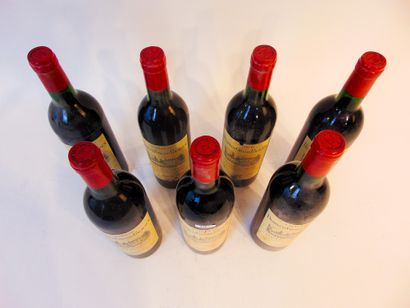 BORDEAUX (MOULIS) Rouge, Château Dutruch-Grand Poujeaux 1985, sept bouteilles [altérations...