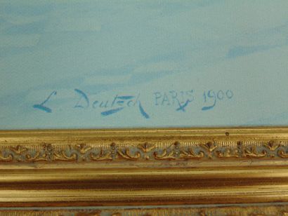 DEUTSCH Ludwig (1855-1935) [d'après] "La Prière", circa 2000, impression sur toile,...