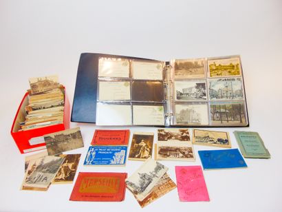 null Collection of old postcards (Belgium, France, Germany, etc.), an album and a...