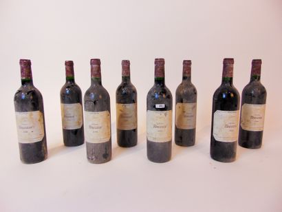 SUD-OUEST (MADIRAN) Rouge, Château Bouscassé 1996, huit bouteilles [légères altérations...