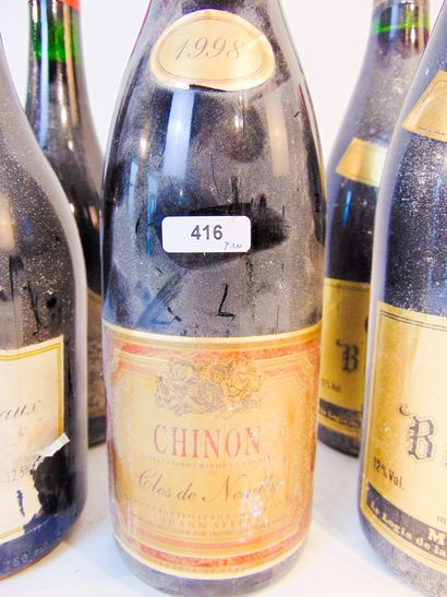 VAL-DE-LOIRE Red, ten bottles:

- (CHINON), Clos de Neuilly 1998, one bottle [mid-neck];

-...