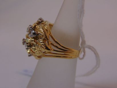 null Dome ring in yellow gold (18 carats) set with diamonds, t. 51, 8 g approx.