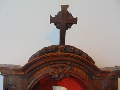 null Important crucifix dans une niche d'applique d'époque Louis XV, XVIII-XIXe,...