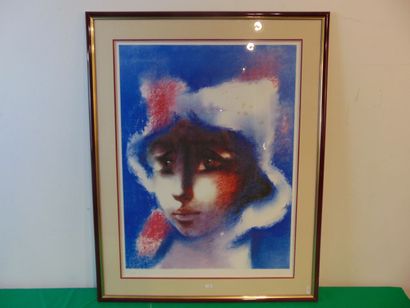 SOMVILLE Roger (1923-2014) "Belle", 20th, polychrome lithograph, signed lower right...