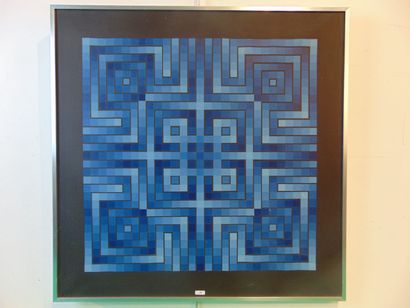 Vaxelaire George "Geometric Composition", 20th, acrylic on canvas, signed and numbered...