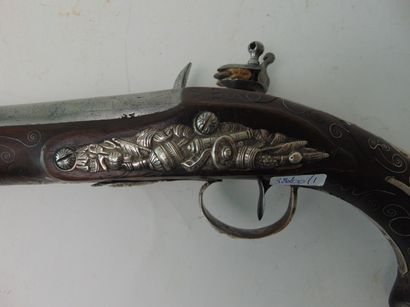 SAINT-ÉTIENNE Pistolet à silex destiné au marché ottoman, 1809-1819, bois, garniture...