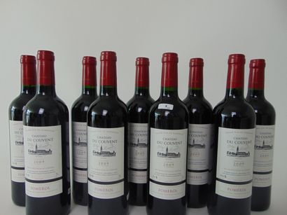 BORDEAUX (POMEROL) Rouge, Château du Couvent 2009, neuf bouteilles [mi-goulot].