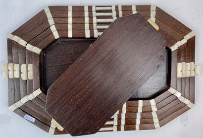 null An Art Deco period rectangular cutaway nesting tray (six pieces), circa 1925,...