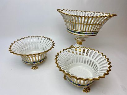 BRUXELLES ou PARIS An important suite of three neoclassical baskets (one pair on...