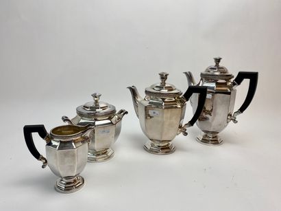 GALLIA - FRANCE (CHRISTOFLE) Elegant tea and coffee set on pedestal, 20th century,...