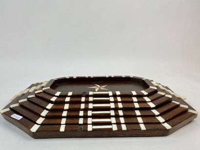 null An Art Deco period rectangular cutaway nesting tray (six pieces), circa 1925,...