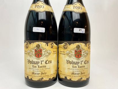 BOURGOGNE (VOLNAY) Les Lurets / Maray-Joly rouge premier cru 2003, deux bouteill...