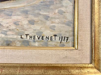 THEVENET Louis (1874-1930) "Nature morte au pichet", 1917, huile sur toile, signée...