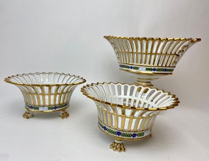 BRUXELLES ou PARIS An important suite of three neoclassical baskets (one pair on...