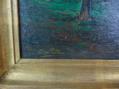 PULTAU Ange (1882-1969) "Crépuscule", XXe, huile sur panneau, signée en bas à gauche,...