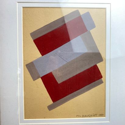 BAUGNIET Marcel Louis (1896-1995) "Abstract composition", 1929, gouache on coloured...