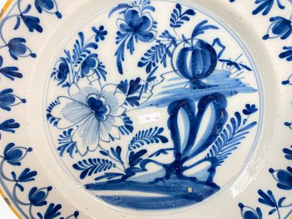 DELFT A pair of deep dishes with polychrome Far Eastern decoration, 18th century,...