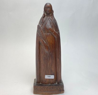 CRETEN Victor (1878-1966) [attribué à] "Sainte Godelieve", mi-XXe, petite sculpture...
