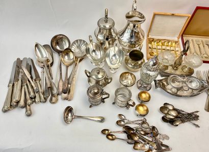 null Large lot of silverware (silver and silver-plated) [as is].