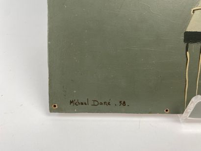 DORÉ Michael (1922-) "Composition surréaliste au crâne", [19]58, huile sur panneau,...