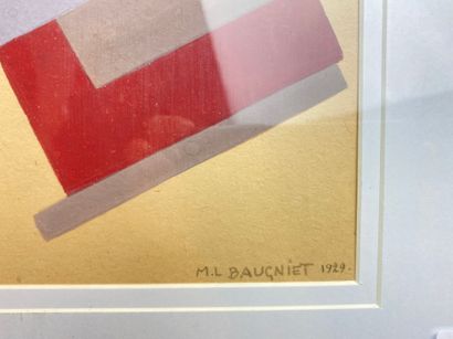 BAUGNIET Marcel Louis (1896-1995) "Composition abstraite", 1929, gouache sur papier...