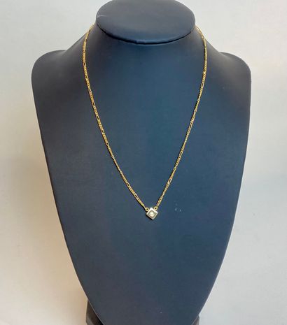 CARTIER Fine necklace in yellow gold (18 carats) set with a diamond, hallmarks, l....
