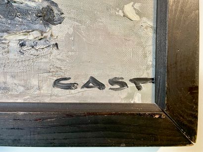 CAST, VAN CASTELEYN Mia dite (1932-) "Marine", XXe, huile sur toile, signée en bas...