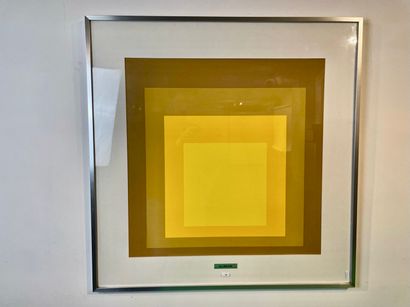ALBERS Josef (1888-1976) "Yellow Composition", circa 1970, silkscreen, 62.5x62 cm...