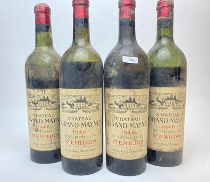 BORDEAUX (SAINT-ÉMILION) Château Grand-Mayne rouge 1945, premier grand cru, quatre...