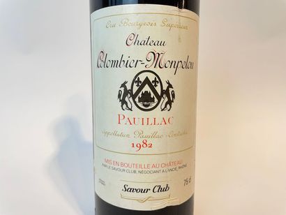 BORDEAUX (PAUILLAC) Lot de quatre bouteilles (rouge) :

- Château Colombier-Monpelou...