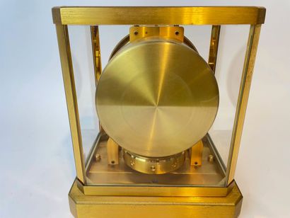 JAEGER-LECOULTRE Atmos Cage Clock (perpetual motion), 20th, gilt brass with ring...