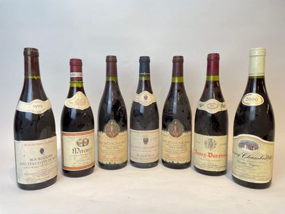 BOURGOGNE Lot de sept bouteilles (rouge) :

- (Gevrey-Chambertin), Bernard Louis...