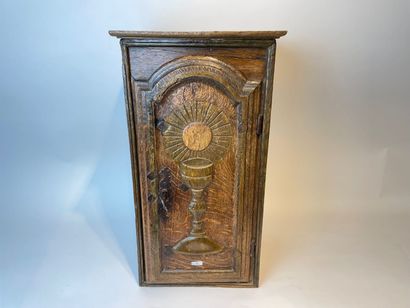 null Sconce tabernacle, early 19th century, molded and carved oak with beautiful...