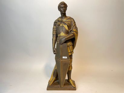 BARBEDIENNE - PARIS "Saint Georges (Donatello)", fin XIXe, épreuve en bronze à double...