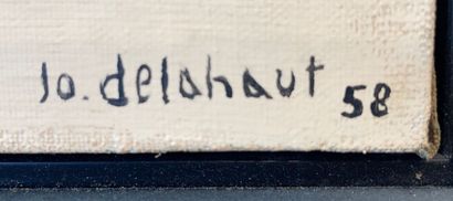 DELAHAUT Jo (1911-1992) "Composition géométrique", [19]58, huile sur panneau, signée...
