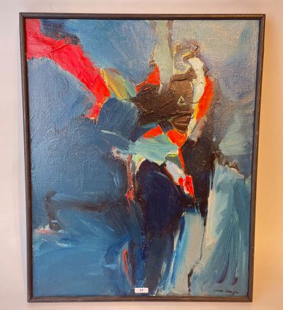 VAN LANGE Gisèle (1929-) "Composition abstraite", XXe, huile sur toile, signée en...