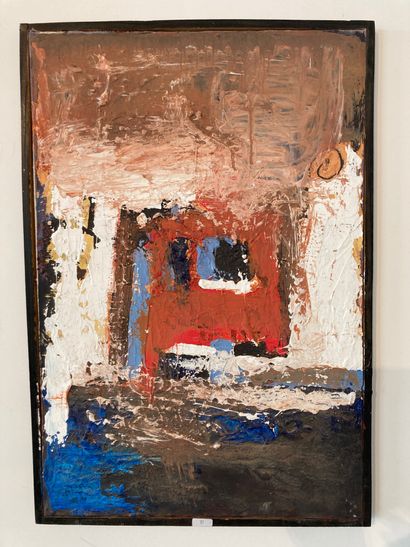 REBEYROLLE Paul (1926-2005) 
"Composition abstraite", XXe, huile sur toile, 59,5x40...