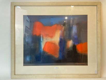Grosemans Arthur (1906-1996) "Harmonie bleue et rouge", circa 1967, gouache sur papier,...