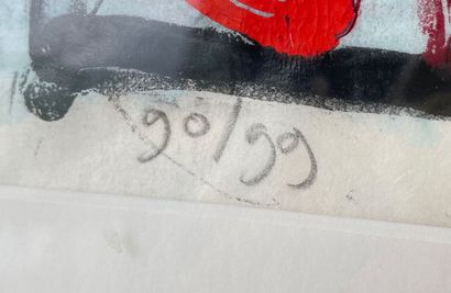 DE GRAAF Onno (1956-) "Vuurpot", [19]91, estampe (monotype), signée et datée en bas...