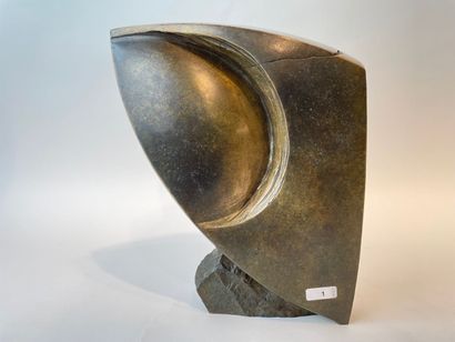 FORCEILLE Alexandre (1961-) "Éclipse", XXIe, épreuve en bronze patiné, monogrammée...