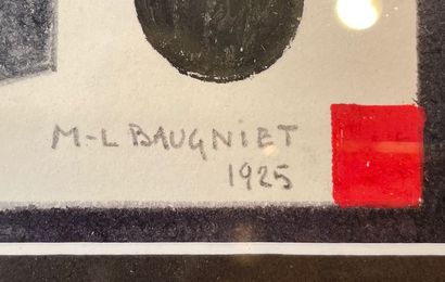 BAUGNIET Marcel-Louis (1896-1995) "Geometric composition", 1925, gouache on paper,...