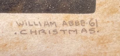 ABBE William "The Adams House", [19]61, linogravure, signée et datée en bas à droite,...