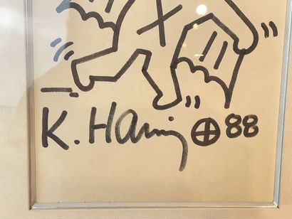 HARING KEITH (1958-1990) "Superhero X", [19]88, felt pen on paper, signed and dated...